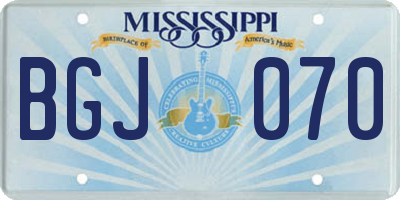 MS license plate BGJ070