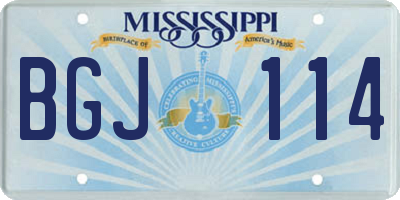 MS license plate BGJ114