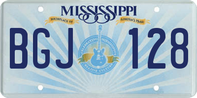 MS license plate BGJ128