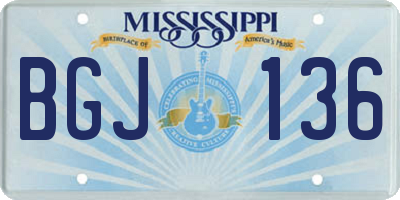 MS license plate BGJ136