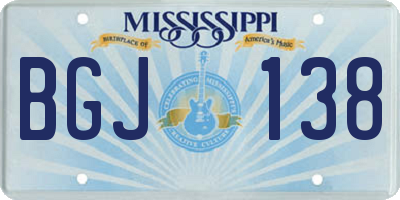 MS license plate BGJ138