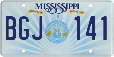 MS license plate BGJ141