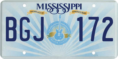 MS license plate BGJ172