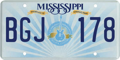 MS license plate BGJ178