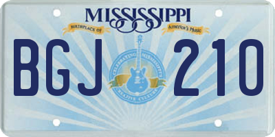 MS license plate BGJ210