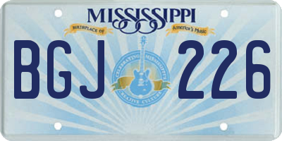 MS license plate BGJ226