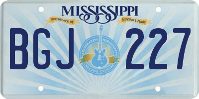 MS license plate BGJ227