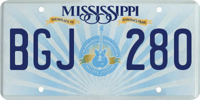 MS license plate BGJ280