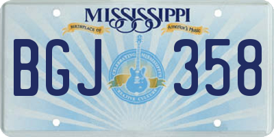 MS license plate BGJ358