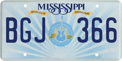 MS license plate BGJ366