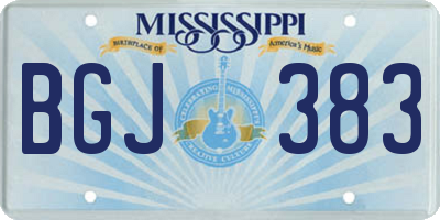 MS license plate BGJ383
