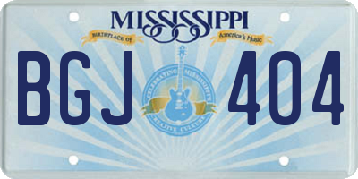 MS license plate BGJ404