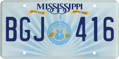 MS license plate BGJ416