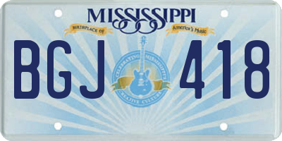 MS license plate BGJ418