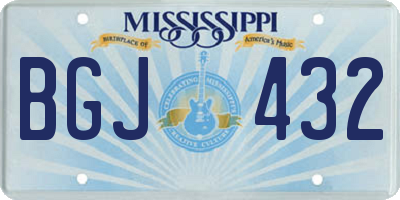 MS license plate BGJ432