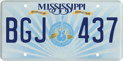 MS license plate BGJ437
