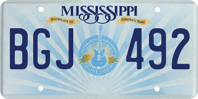 MS license plate BGJ492