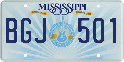 MS license plate BGJ501