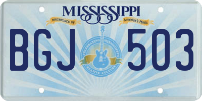 MS license plate BGJ503