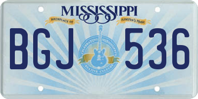 MS license plate BGJ536