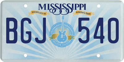 MS license plate BGJ540