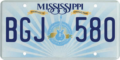 MS license plate BGJ580