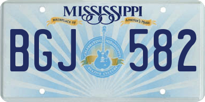 MS license plate BGJ582