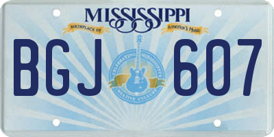 MS license plate BGJ607