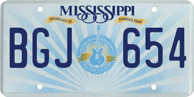 MS license plate BGJ654