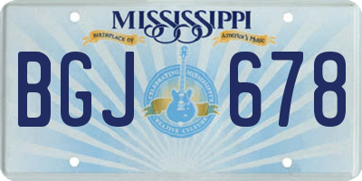 MS license plate BGJ678