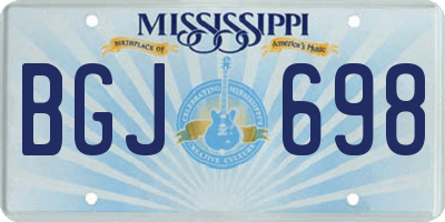 MS license plate BGJ698