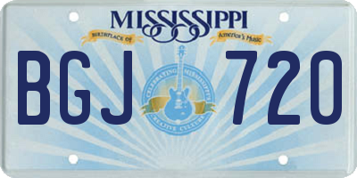 MS license plate BGJ720