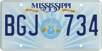 MS license plate BGJ734
