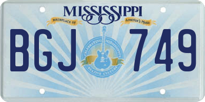 MS license plate BGJ749