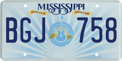 MS license plate BGJ758