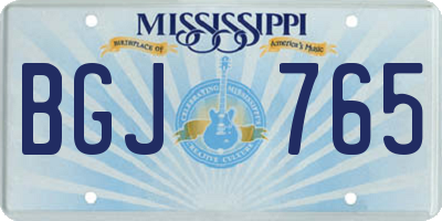 MS license plate BGJ765