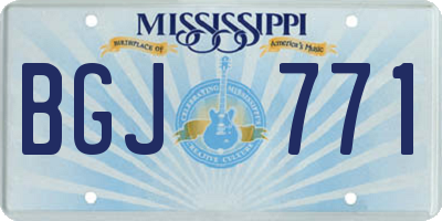 MS license plate BGJ771