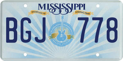 MS license plate BGJ778
