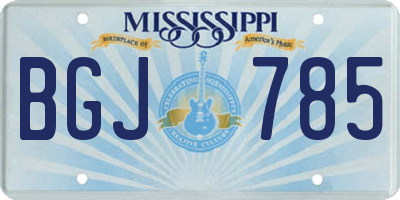 MS license plate BGJ785