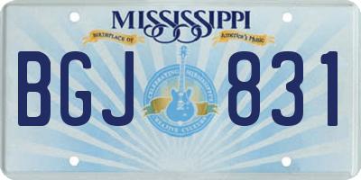 MS license plate BGJ831