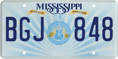 MS license plate BGJ848