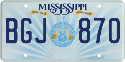 MS license plate BGJ870