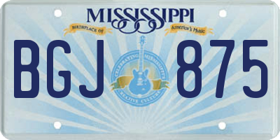 MS license plate BGJ875