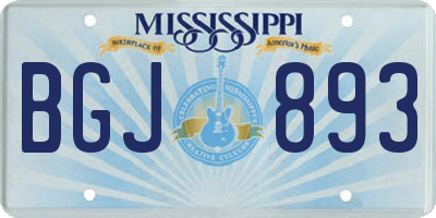 MS license plate BGJ893
