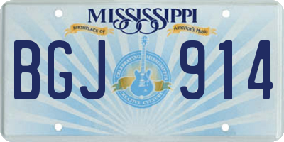MS license plate BGJ914