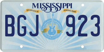 MS license plate BGJ923