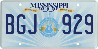 MS license plate BGJ929