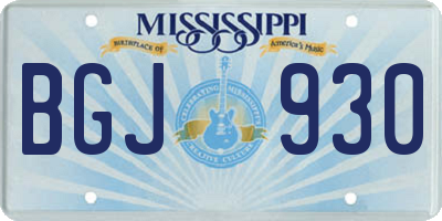 MS license plate BGJ930