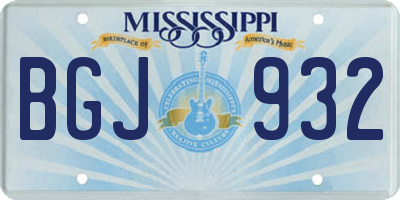 MS license plate BGJ932
