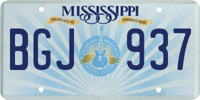 MS license plate BGJ937